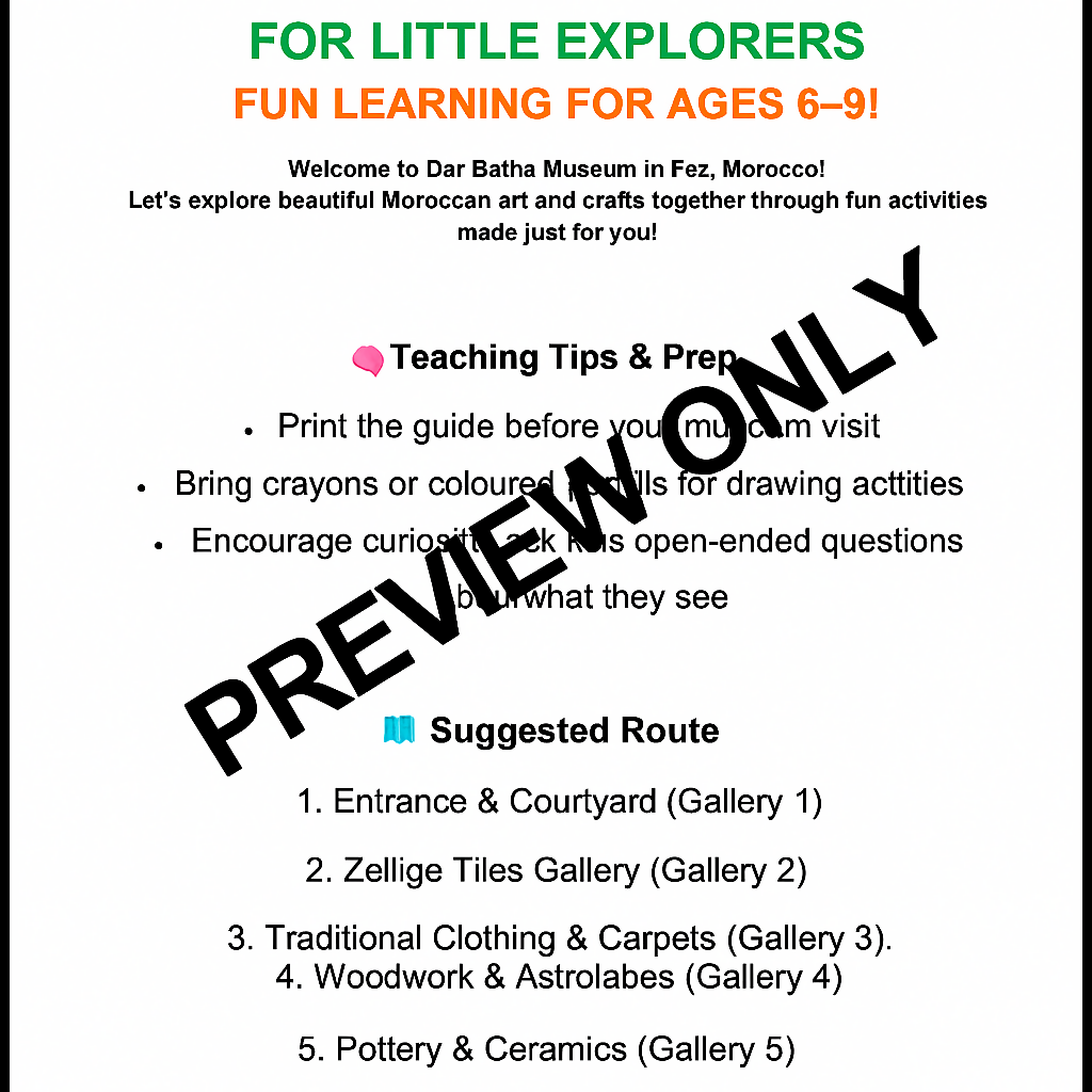 Dar Batha Museum Guide for Kids (Ages 6–9)